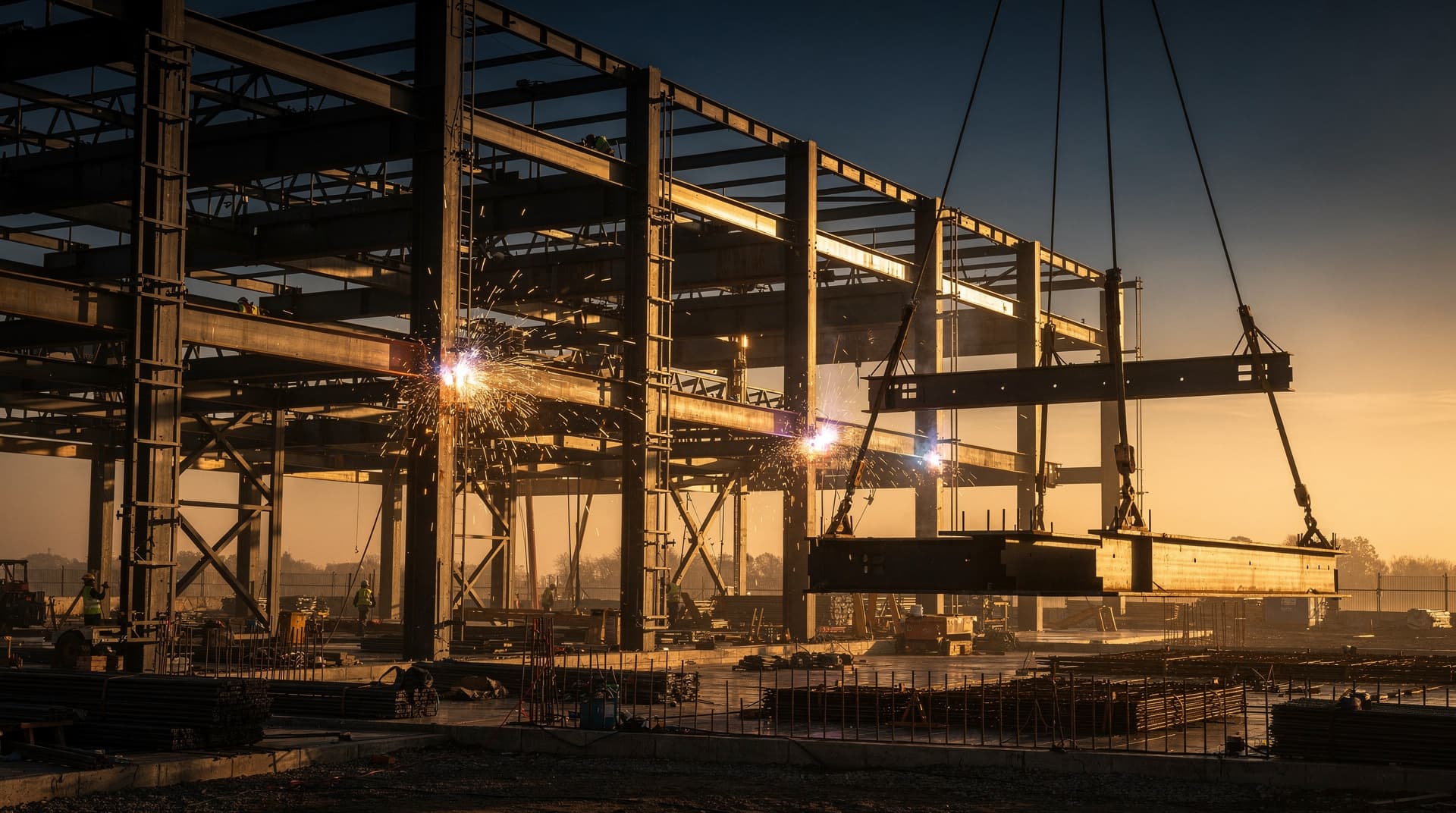 Construction and installation at an industrial site